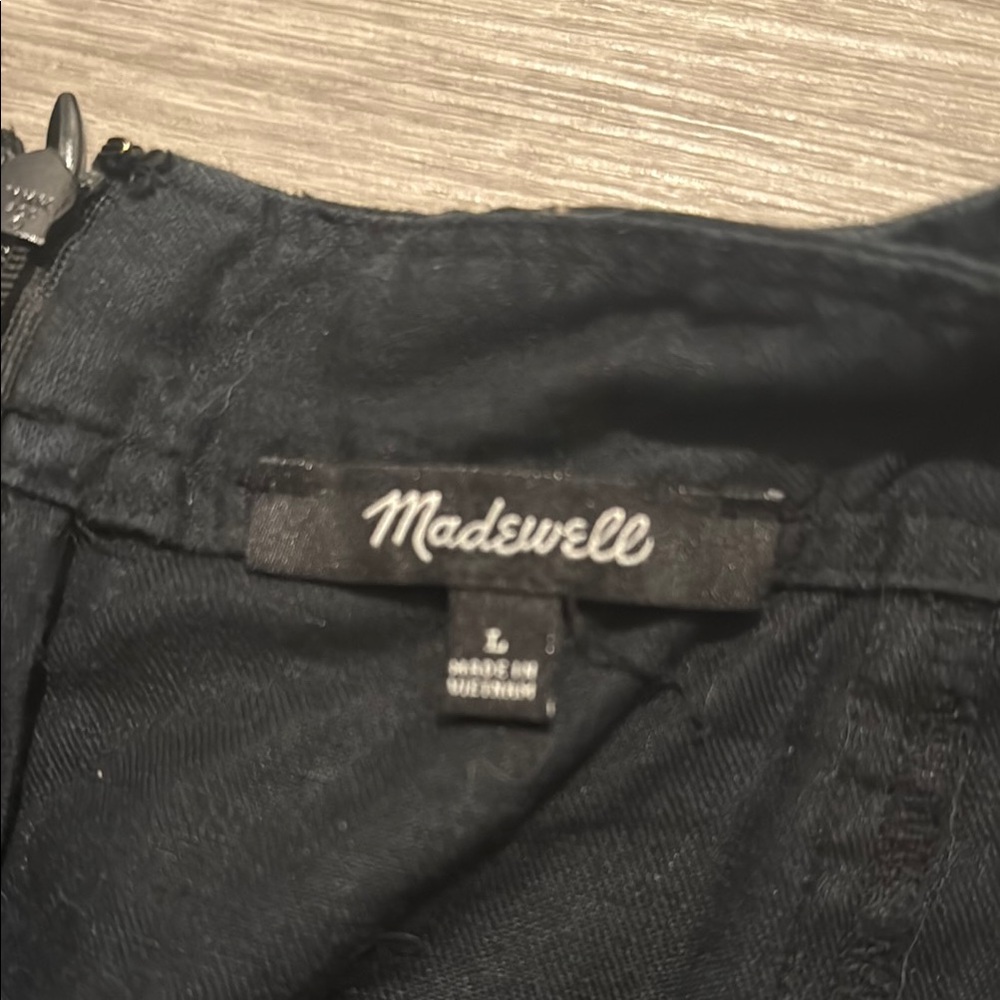 Madewell Classic Black Linen Dress with wide straps. - Picture 2 of 5